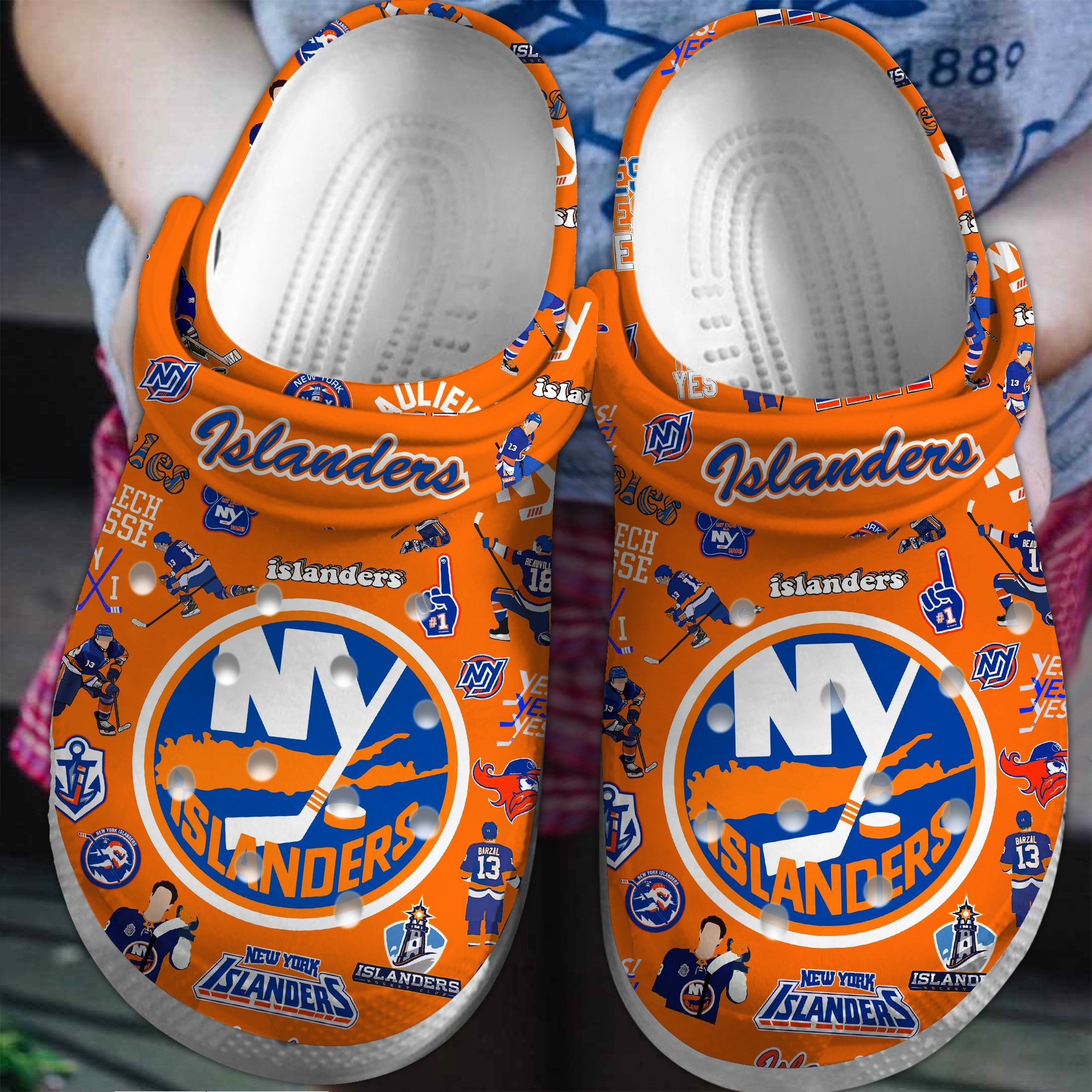 New York Islanders Hockey NHL Sport Crocss Crocband Clogs Shoes For Men Women and Kids