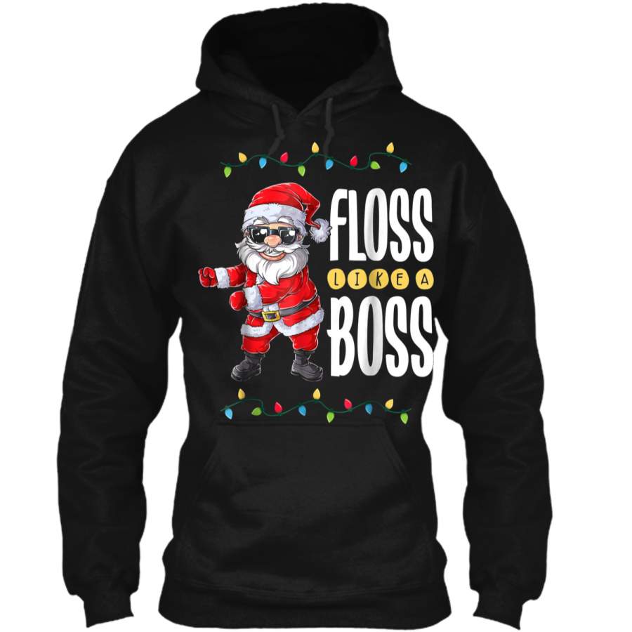 Santa Floss Like A Boss Christmas Boys Flossing Xmas Pullover Hoodie   Christmas Gift Ideas