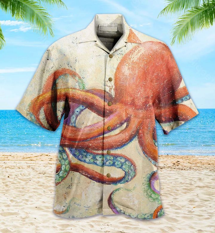 Octopus Beige Hawaii Shirt Ha61066