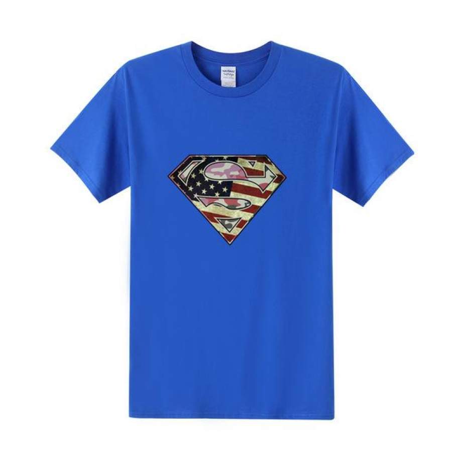 Summer style Superman T Shirt Cartoon cotton print t-shirt men