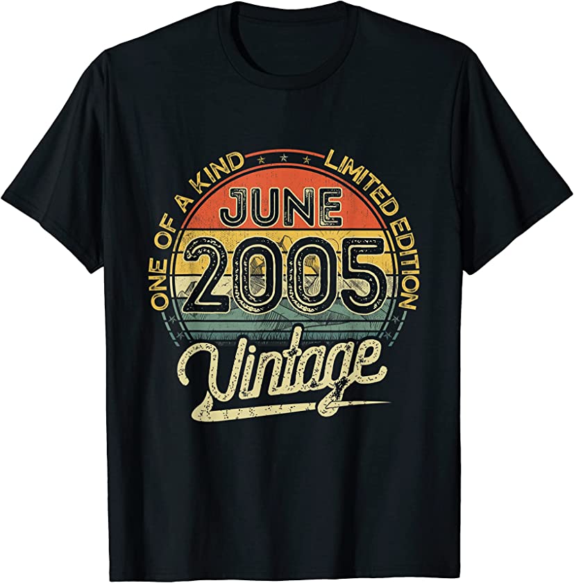 Vintage Retro June 2005 16th Birthday Gift 16 Years Old T-Shirt