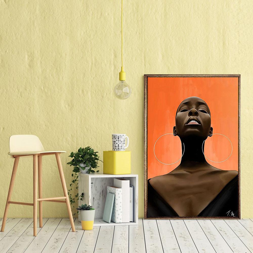 Nice African Custom Canvas Art Amazing Black Poster Print Black Girl Wall African Man Bedroom Alluring Wall Decals