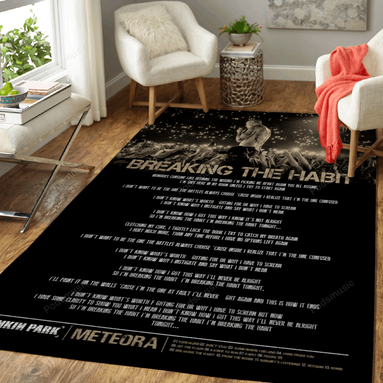 BREAKING THE HABIT – Linkin Park Fanart Art For Fans Area Rug Carpet