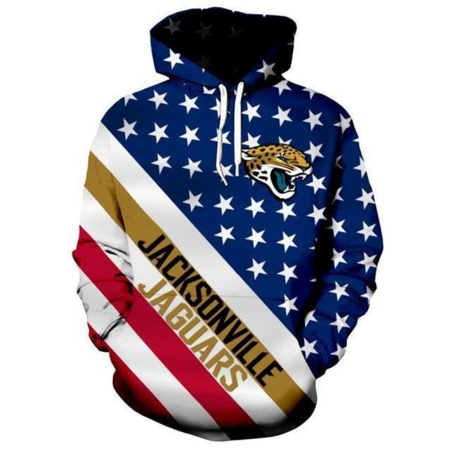 American Flag Jacksonville Jaguars Hoodie Unisex 3D All Over Print