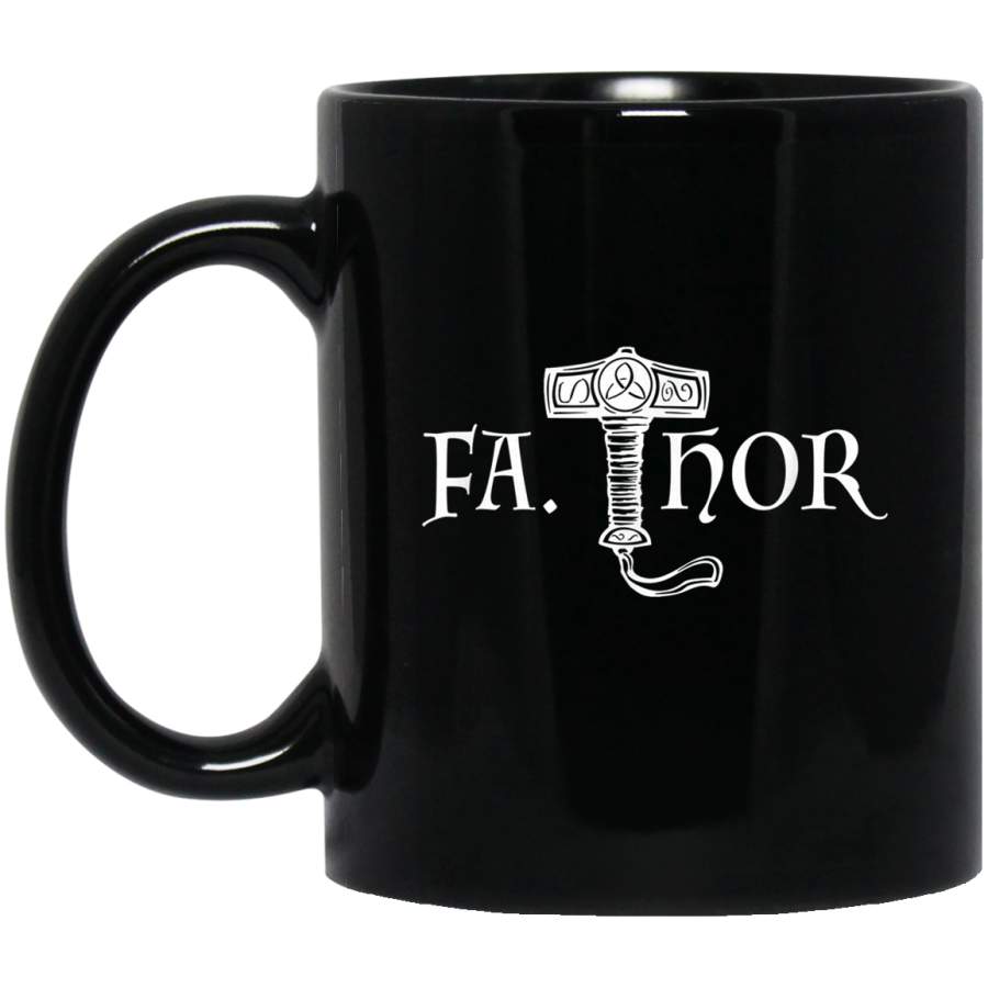 Viking Fa-Thor Father’s Day Gift Men Women Black Mug