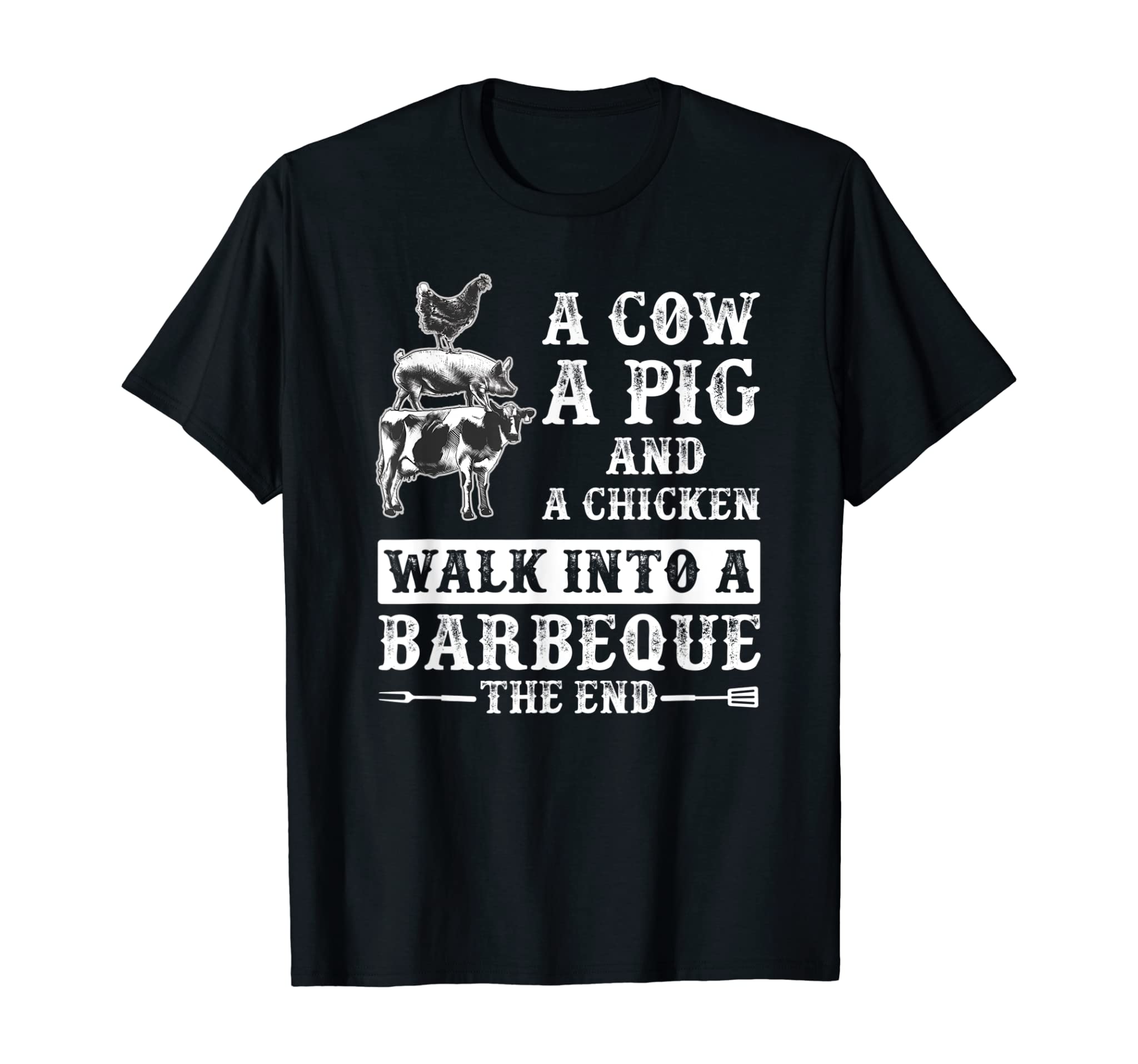 A Cow A Pig And A Chicken BBQ T-Shirt