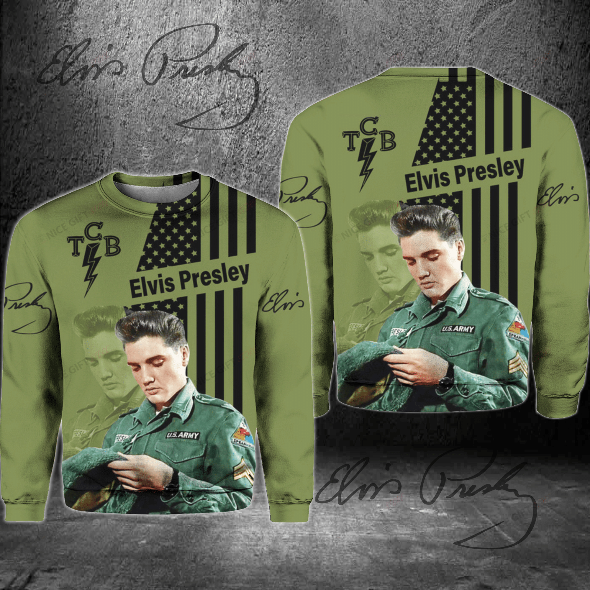 Elvis Presley Crewneck Sweatshirt 3Cs-E1G0