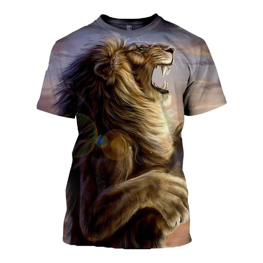 3D All Over Printed Lion T Shirt Hoodie 12145