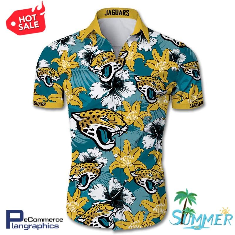 Jacksonville Jaguars Tropical Flower Hawaiian Aloha Shirt Hawaiian Shorts Beach Short Shirt