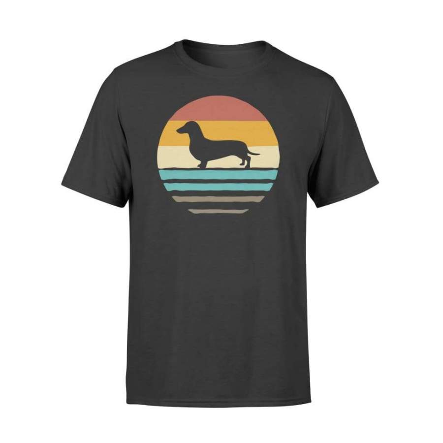 Doxie Dachshund Dog Shirt Retro Vintage 70s Silhouette Gift – Standard T-shirt