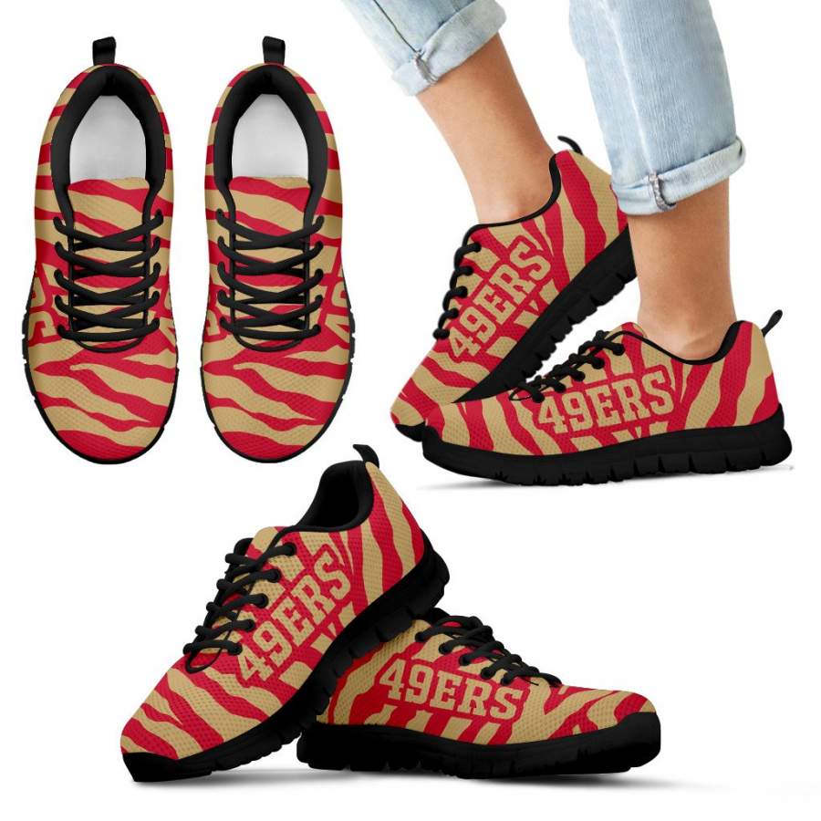 Tiger Skin Stripes Pattern Print San Francisco 49ers Sneakers