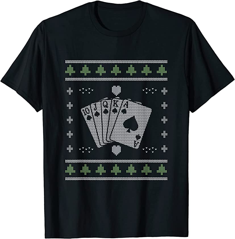 Ugly Christmas Casino Gambling Santa Claus New Year Poker T-Shirt