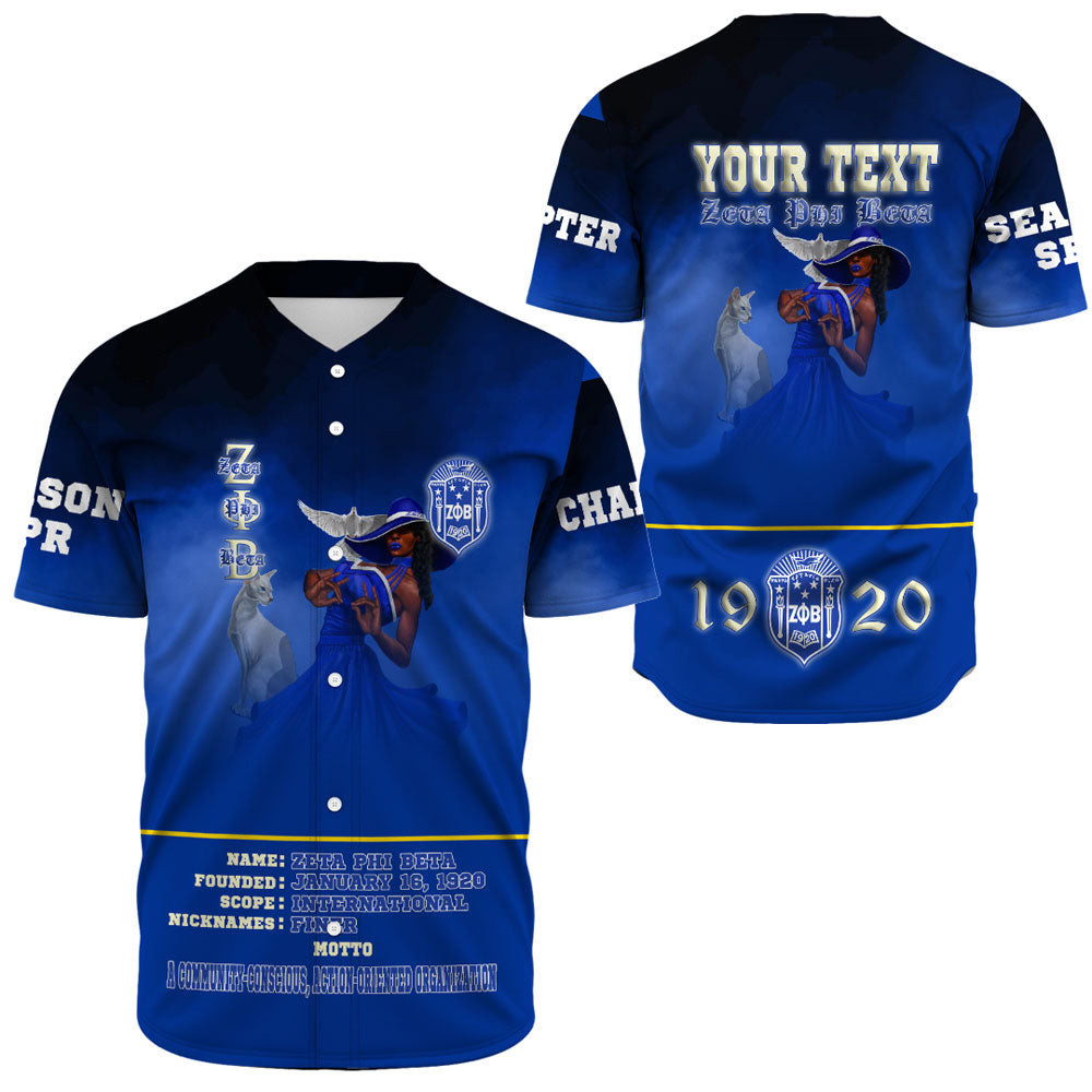 Africazone Clothing – Zeta Phi Beta Motto Baseball Jerseys A35