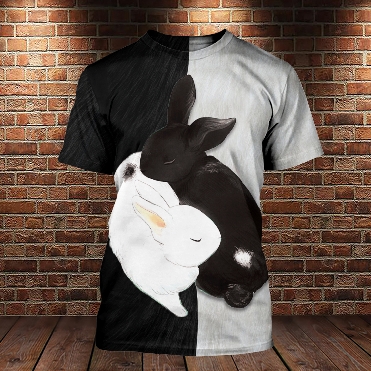 Yin Yang Rabbit 3D All Over Gift For Rabbit Lovers