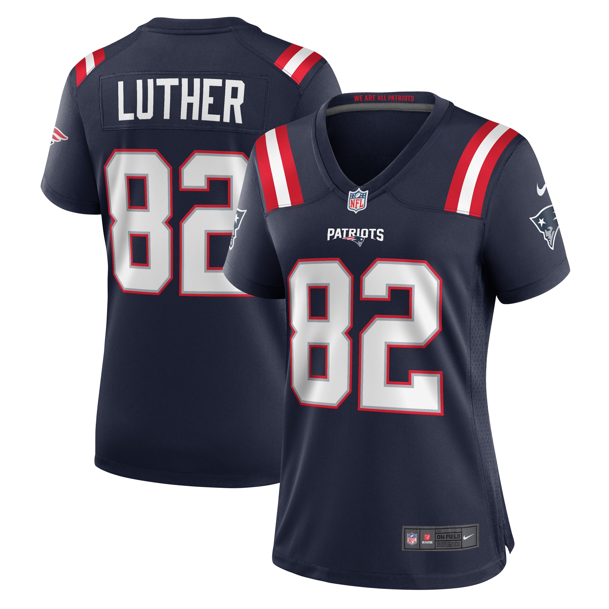 T.J. Luther New England Patriots Women's Team Game Jersey – Navy