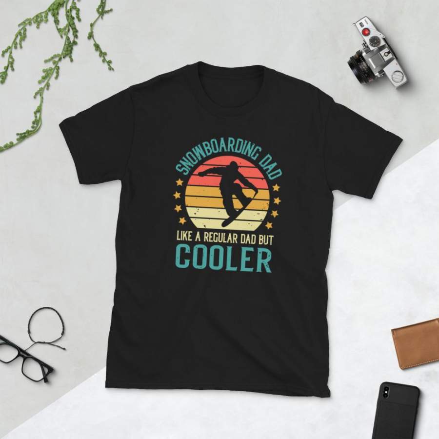 Snowboarding Dad Like A Normal Dad But Cooler T-Shirt Vintage Snowboarding Lover Shirt Father’s Day Gift Snowboarder S-3XL Unisex T-Shirt