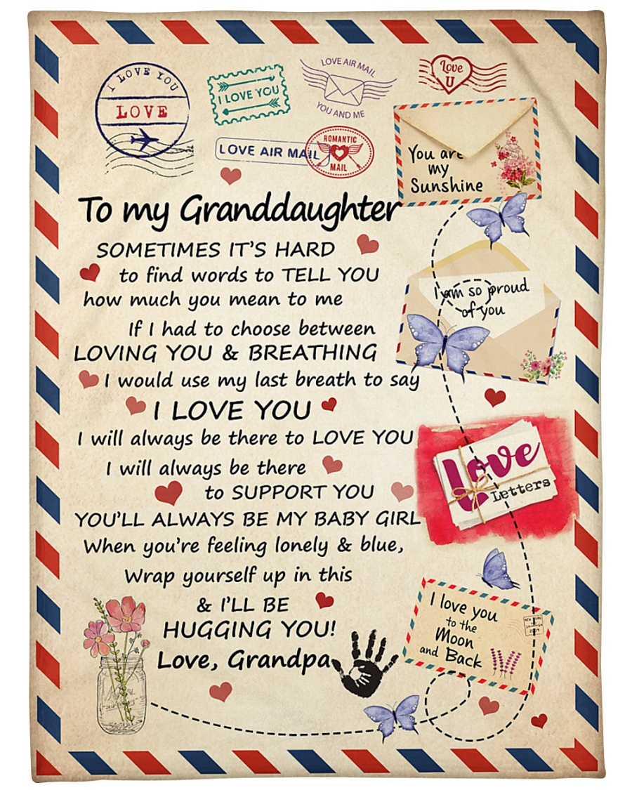 Personalized To My Granddaughter Envelope Letter Fleece Blanket From ...