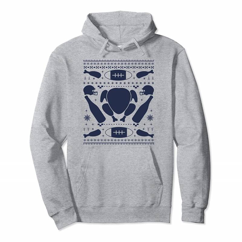 Thanksgiving and Football Ugly Christmas Sweater Design Pullover Hoodie, T Shirt, Sweatshirt