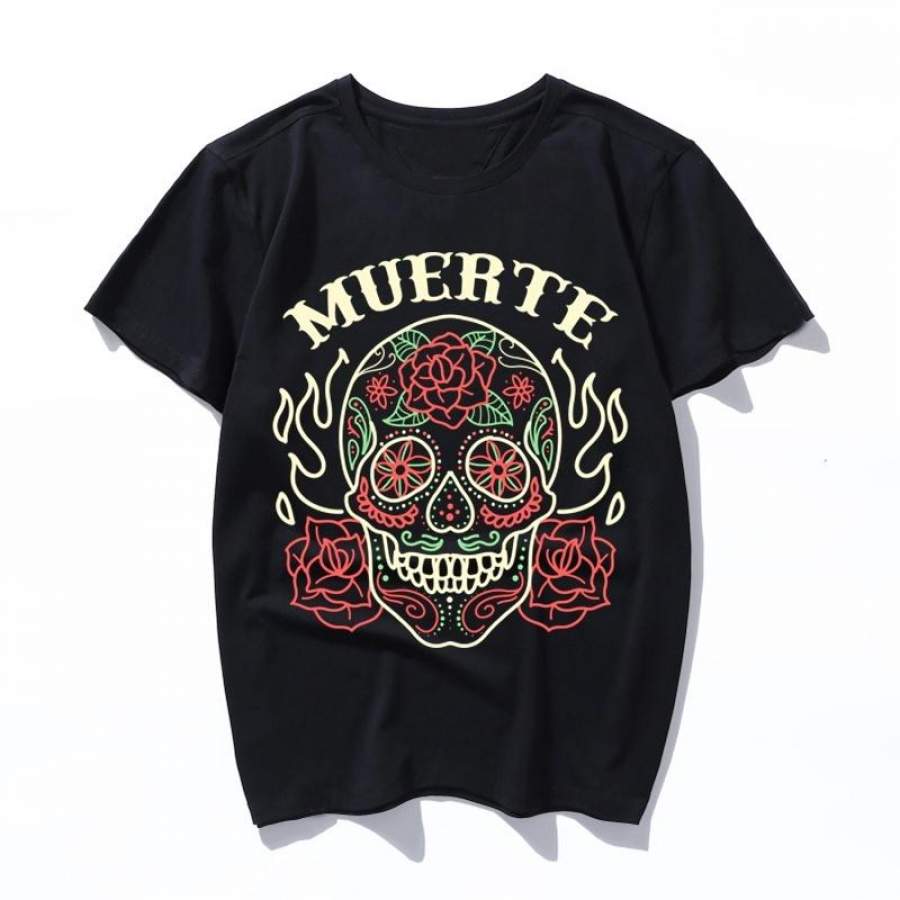 muerte Womens mens T shirt Korean Style Casual Hip Hop Streetwear Friends 90S Grunge Aesthetic Basic Print Tee Stranger Things