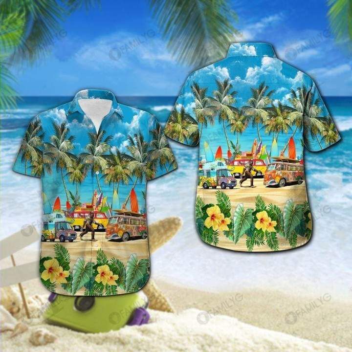 Bigfoot Camping Aloha Shirts Hawaii Shirt Summer Hawaii For Couple Ha49126