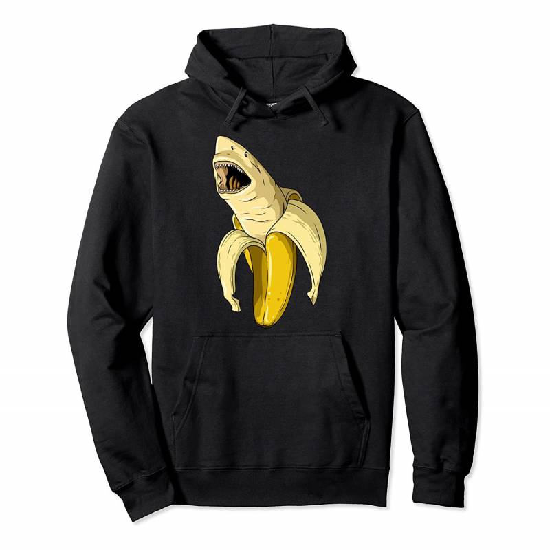 Banana Shark Banana Themed Party Shark Themed Party Pullover Hoodie