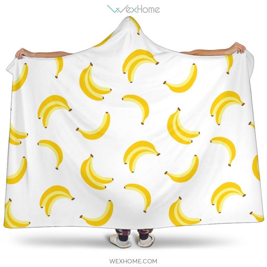 Banana Pattern Hooded Blanket