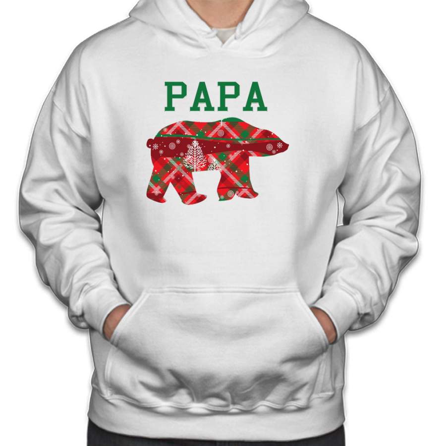 Papa Bear Christmas Holiday Pattern Family Pajamas Hoodie