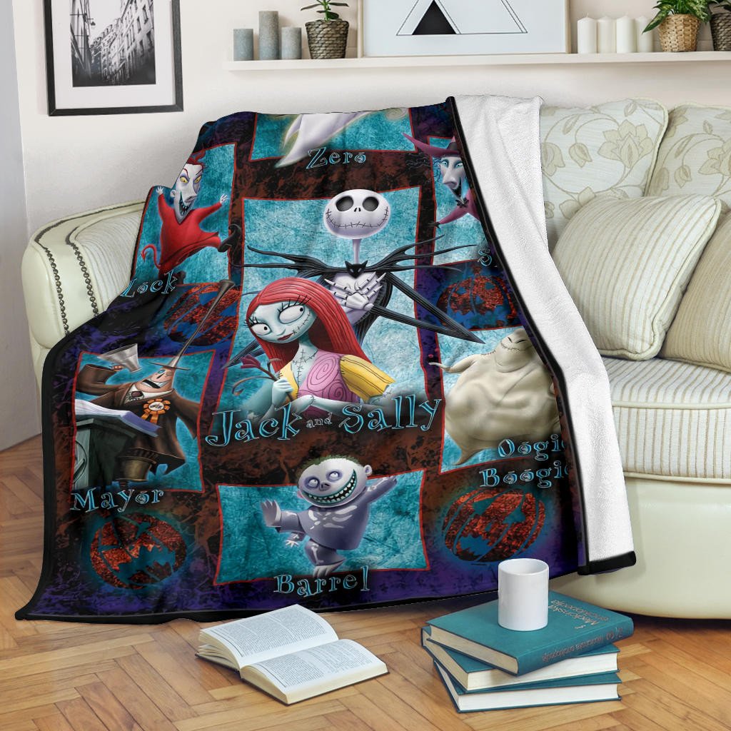 Nightmare Before Christmas Blanket, Jack And Sally Blanket - Mitilo Store