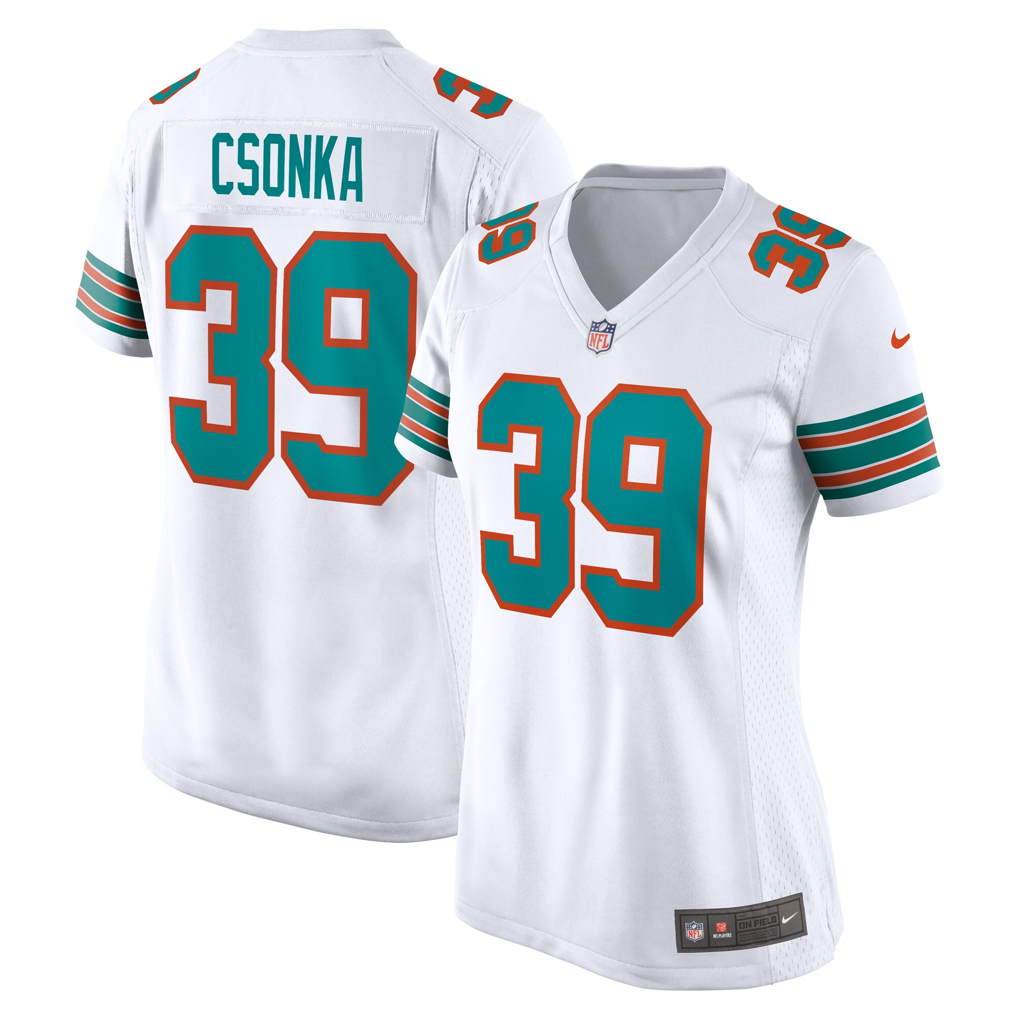 Men’s Miami Dolphins Larry Csonka White Retired Player Jersey