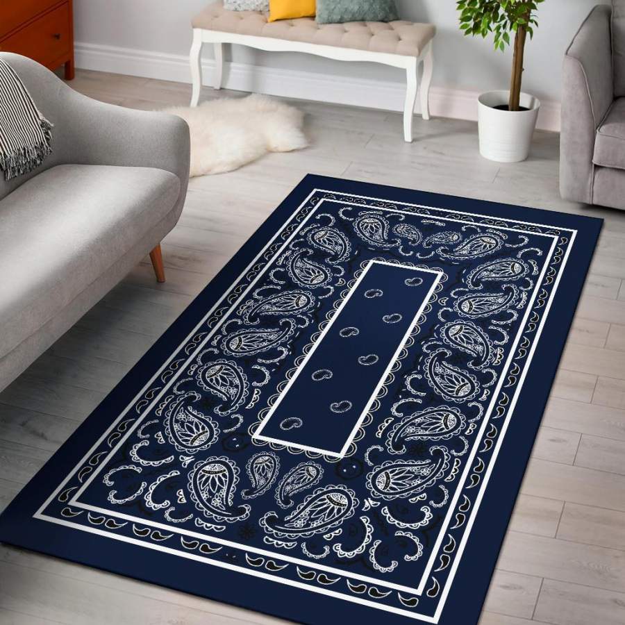 Navy Blue Bandana Area Rugs – Fitted