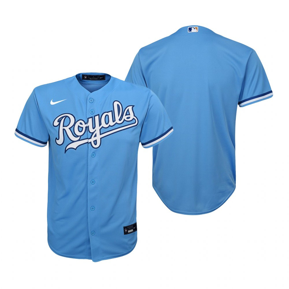 Youth Kansas City Royals MLB Team Collection 2020 Alternate Light Blue Jersey Gift For Royals Fans Baseball Fans