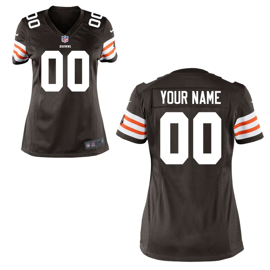 Cleveland Browns Historic Logo Nike Womens Custom Game Jersey – Brown