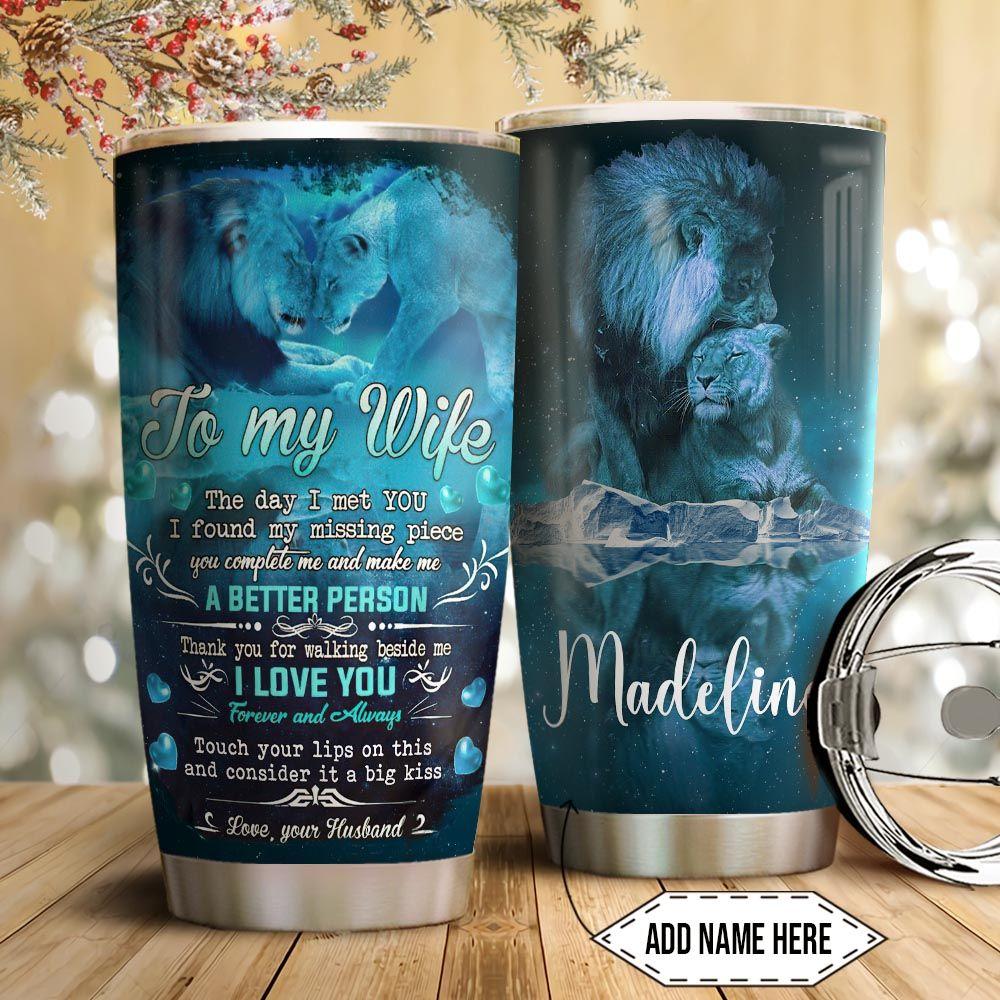 To My Wife Lion Personalized Tha2611016 Stainless Steel Tumbler