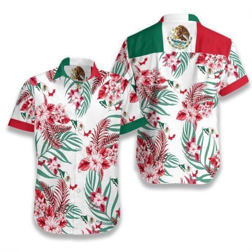 Mexico Flag Tropical Hawaii Shirt White Men Women Beach Wear Short Sleeve Ha53239