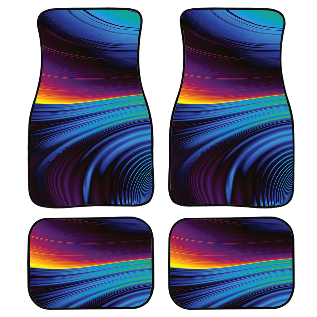 Colorful Psychedelic Print Front And Back Car Floor Mats, Front Car Mat