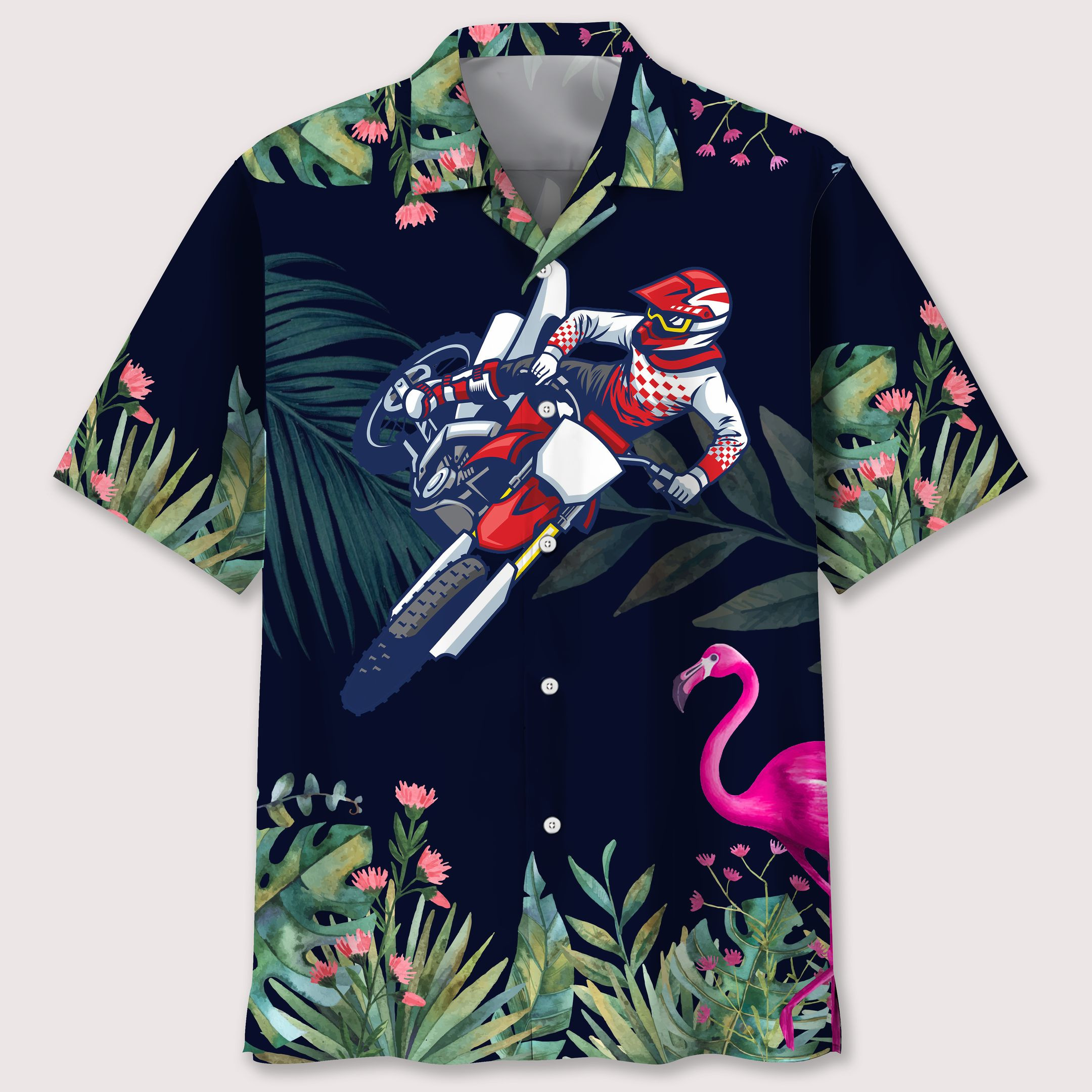 Motocross Tropical Leaf Hawaiian Shirt Ha97009