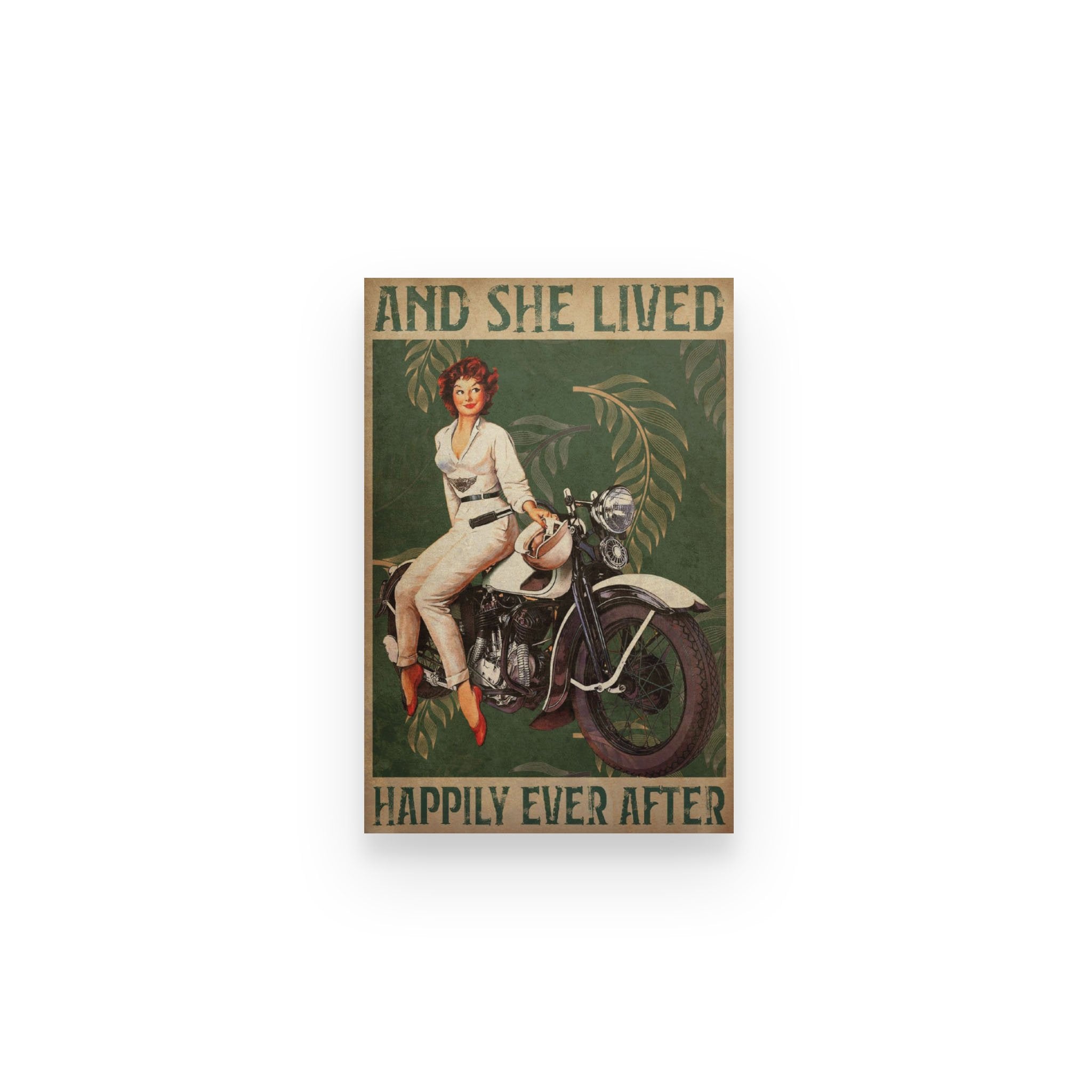 Biker And She Lived Happily Ever After Riding Motorcycle – Poster