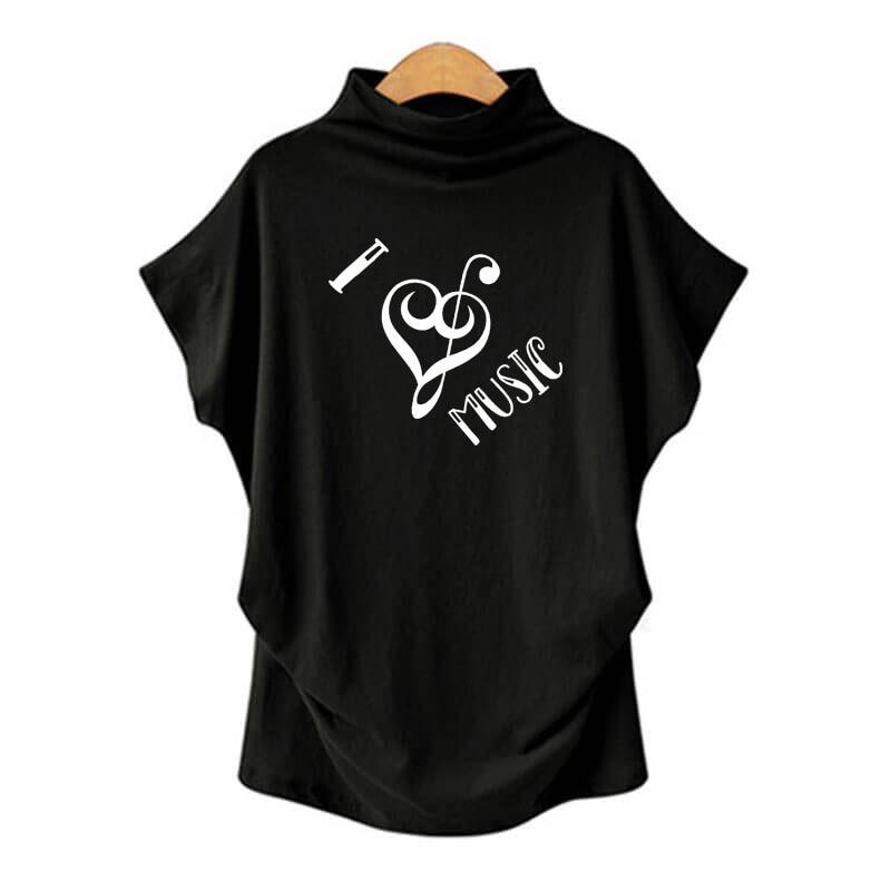 “I Love Music” High Collar Shirt