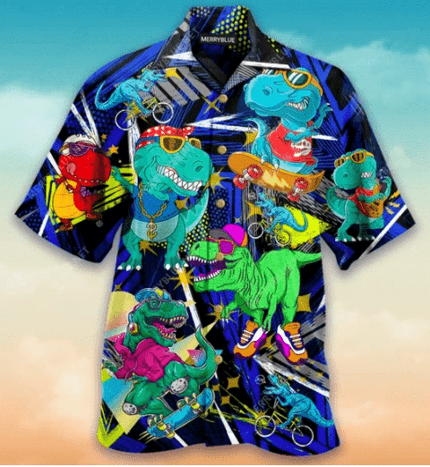 Cover Your Body With Amazing Hiphop Dinosaur Hawaii Aloha Shirts Ha52370