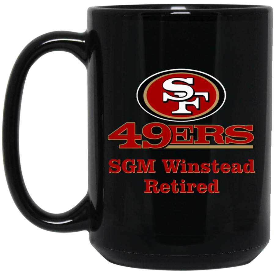 Custom Personalized San Francisco 49ers Logo & Text SGM Winstead BM15OZ 15 oz. Black Mug