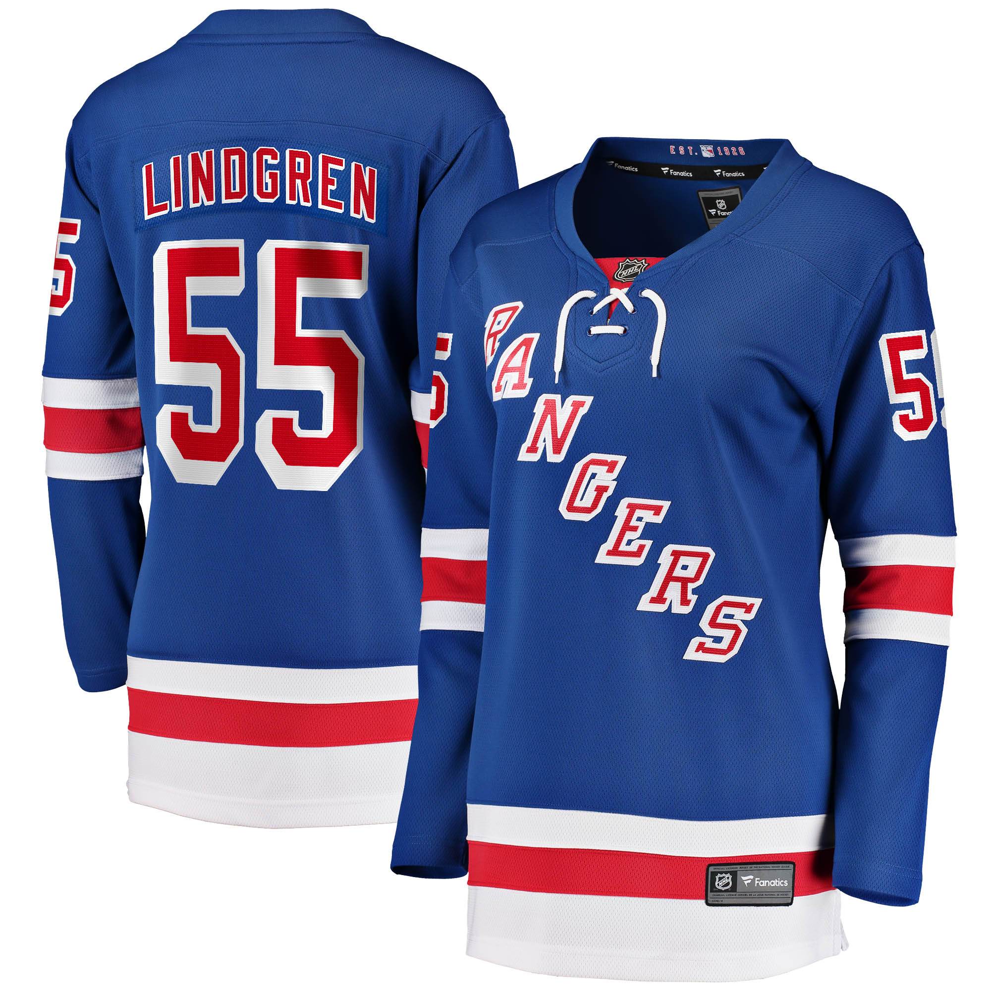 Ryan Lindgren New York Rangers Branded Women's Home Breakaway Jersey – Blue