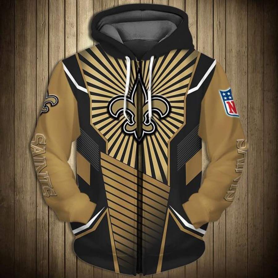 New Orleans Saints Sunlight Casual Zipper Hoodie