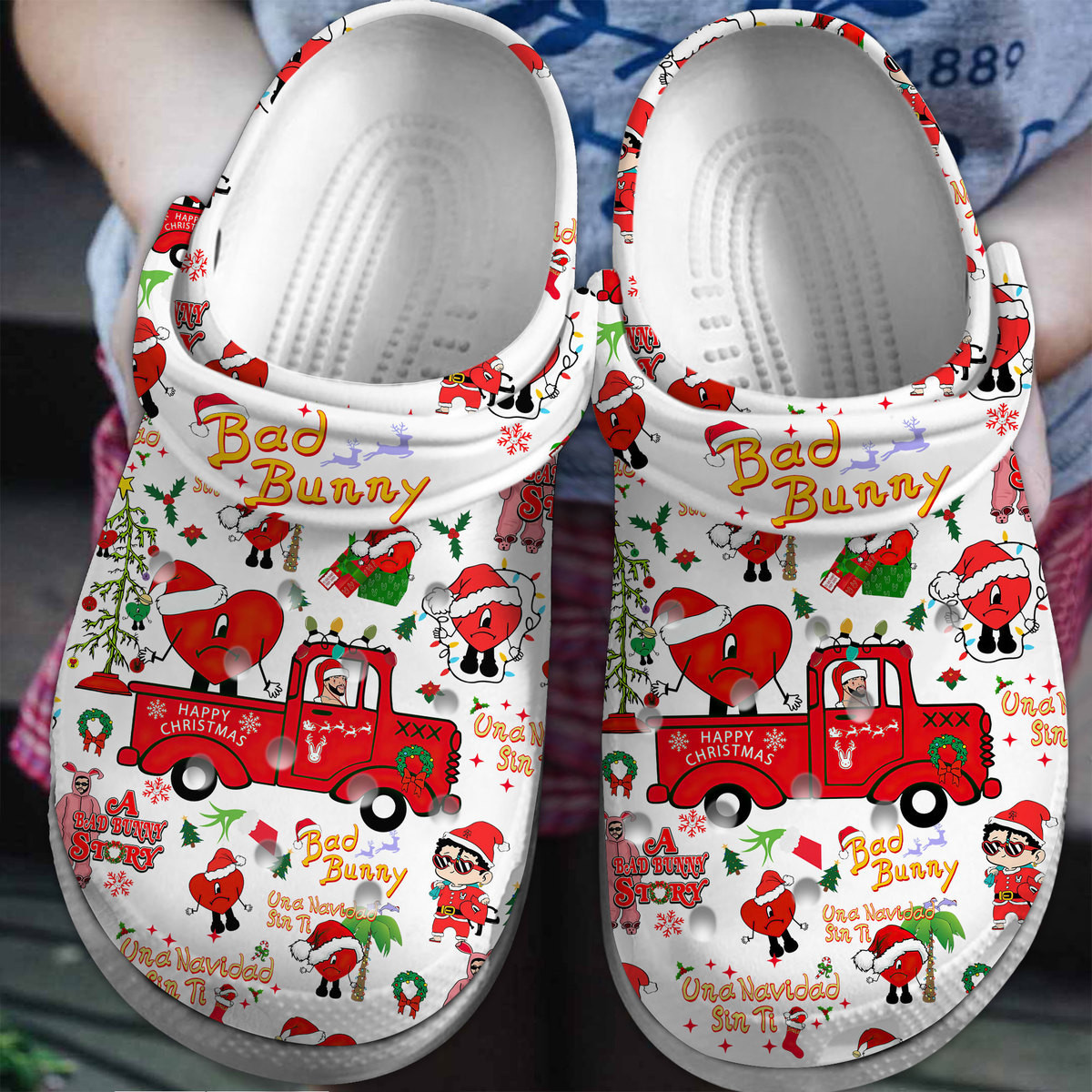 Bad Bunny Music Crocs Crocband Clogs Shoes Comfortable For Men Women and Kids 8