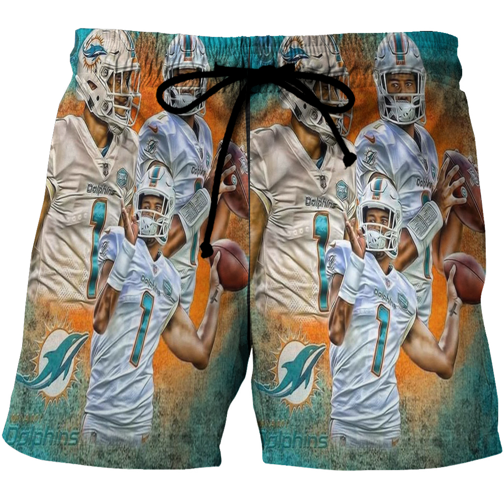 Miami Dolphins Tua Tagovailoa7 3D All Over Print Summer Beach Hawaiian Short