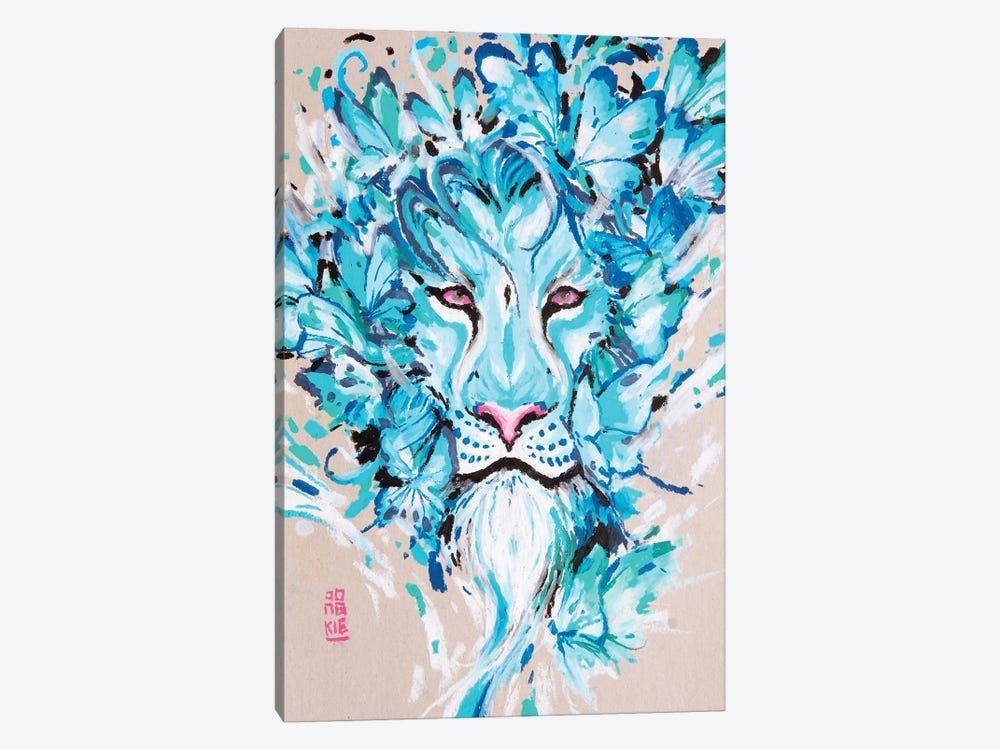 Azure Lion Canvas Poster 8″x12″ 12×18″ 18″x26″ 24″x36″ 30″x45″