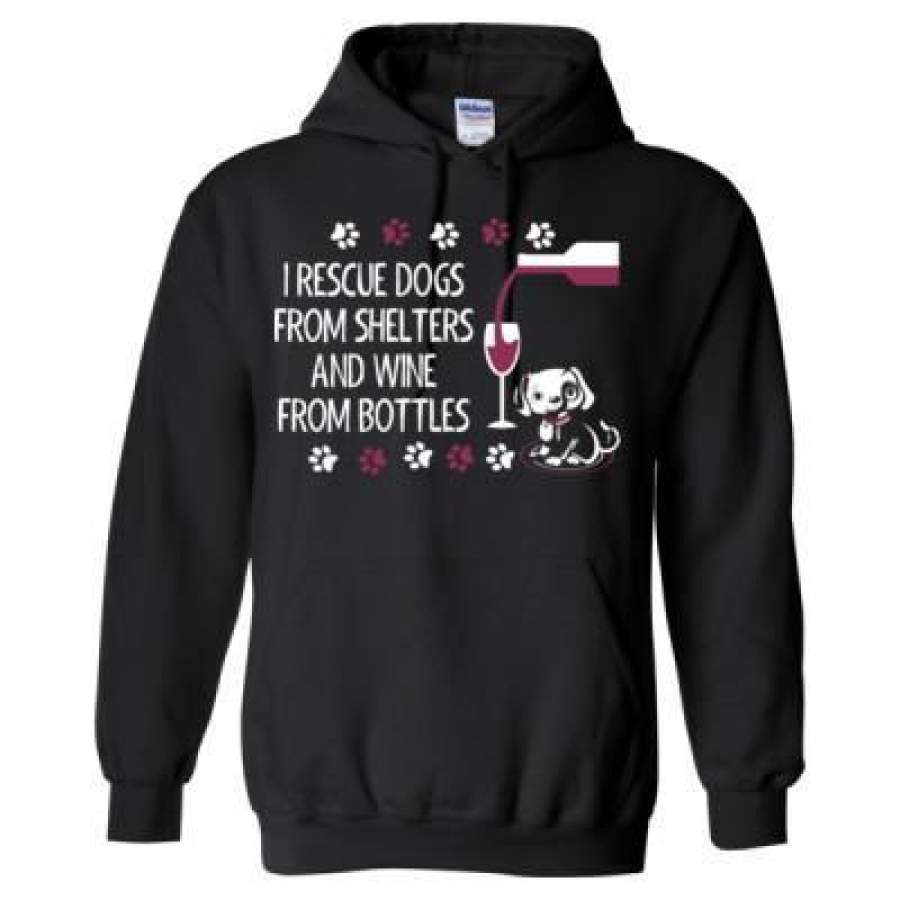 AGR I Rescue Dogs And Wine From Bottles – Heavy Blend™ Hooded Sweatshirt