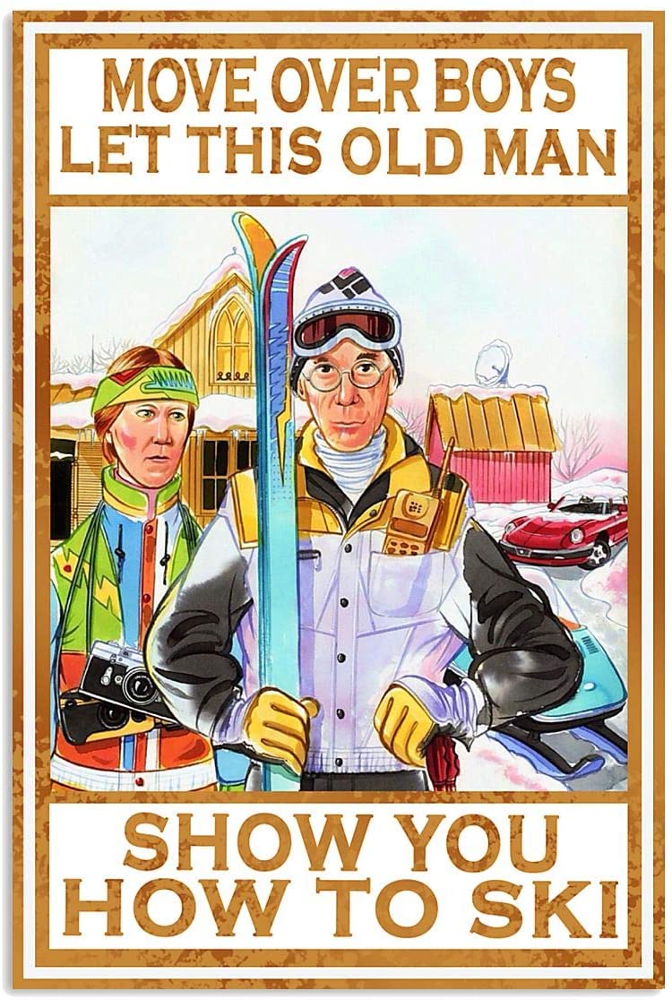 Vintage Skiing Move – Show You How To Ski Poster Art Print      Home Decor Gift For Men Women Family Friend On Birthday Xmas