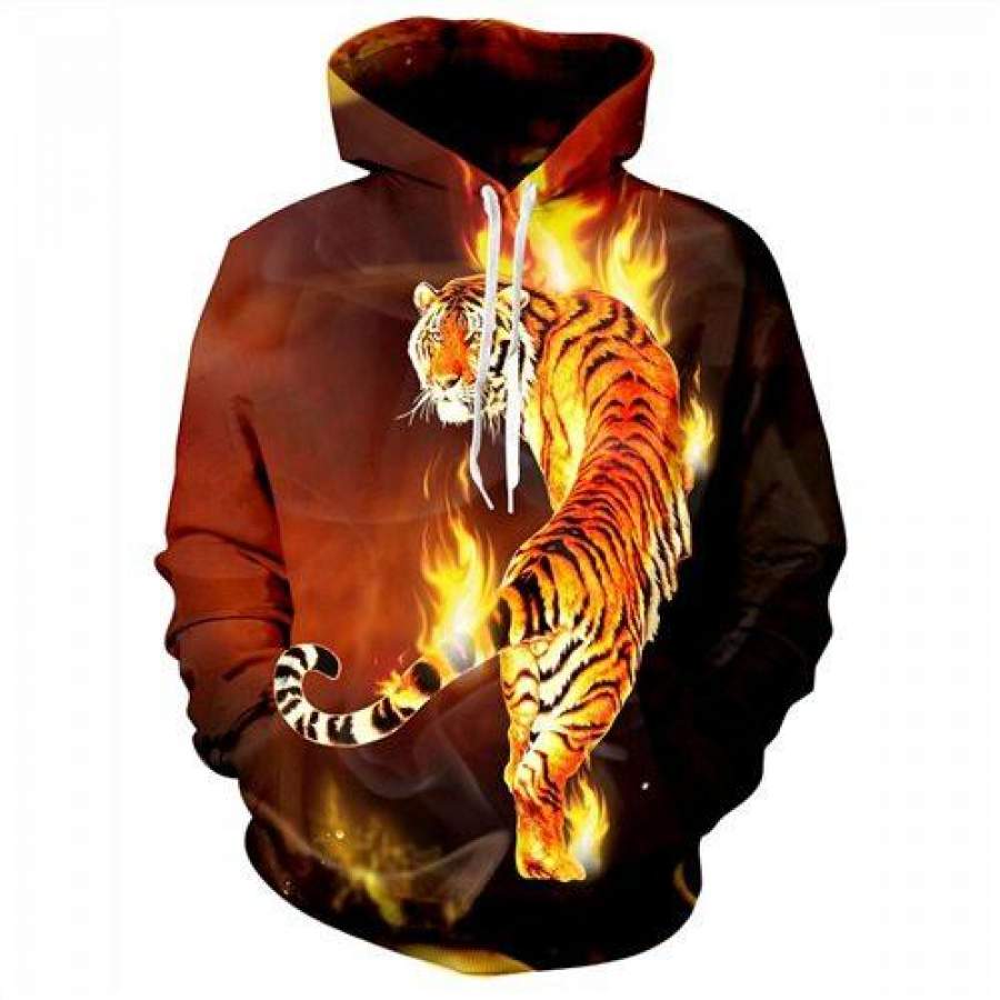 Burning Tiger Hoodie