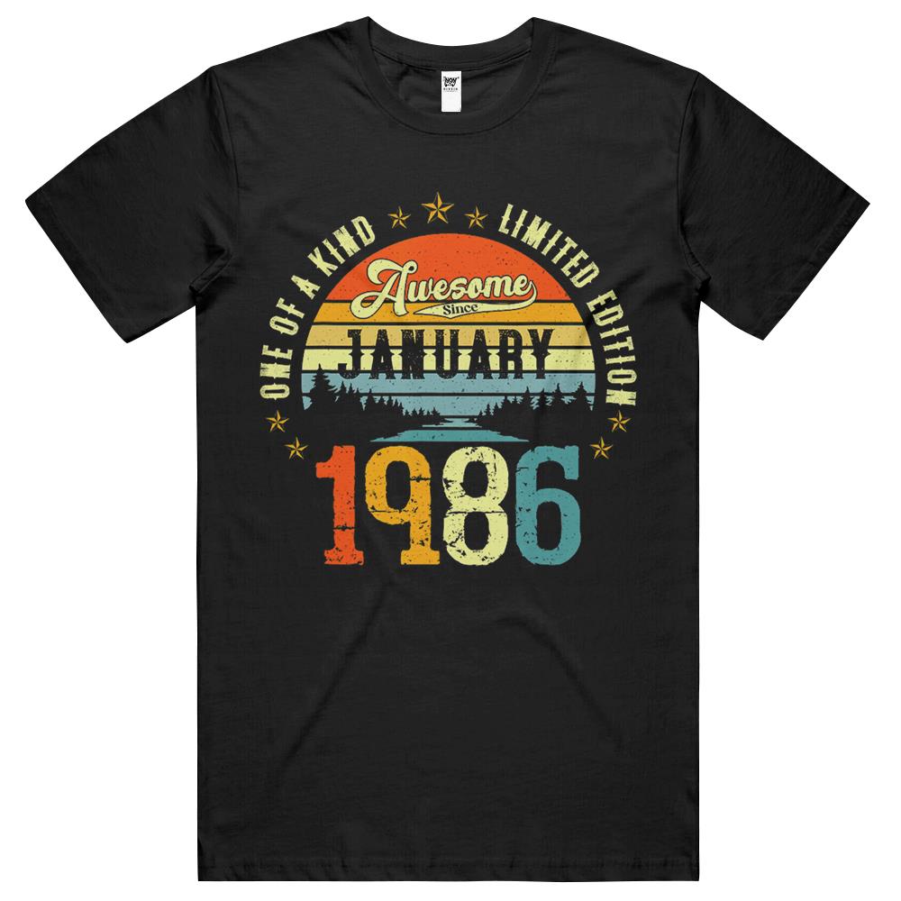 Awesome Since January 1986 Vintage 36Th Birthday T Shirts