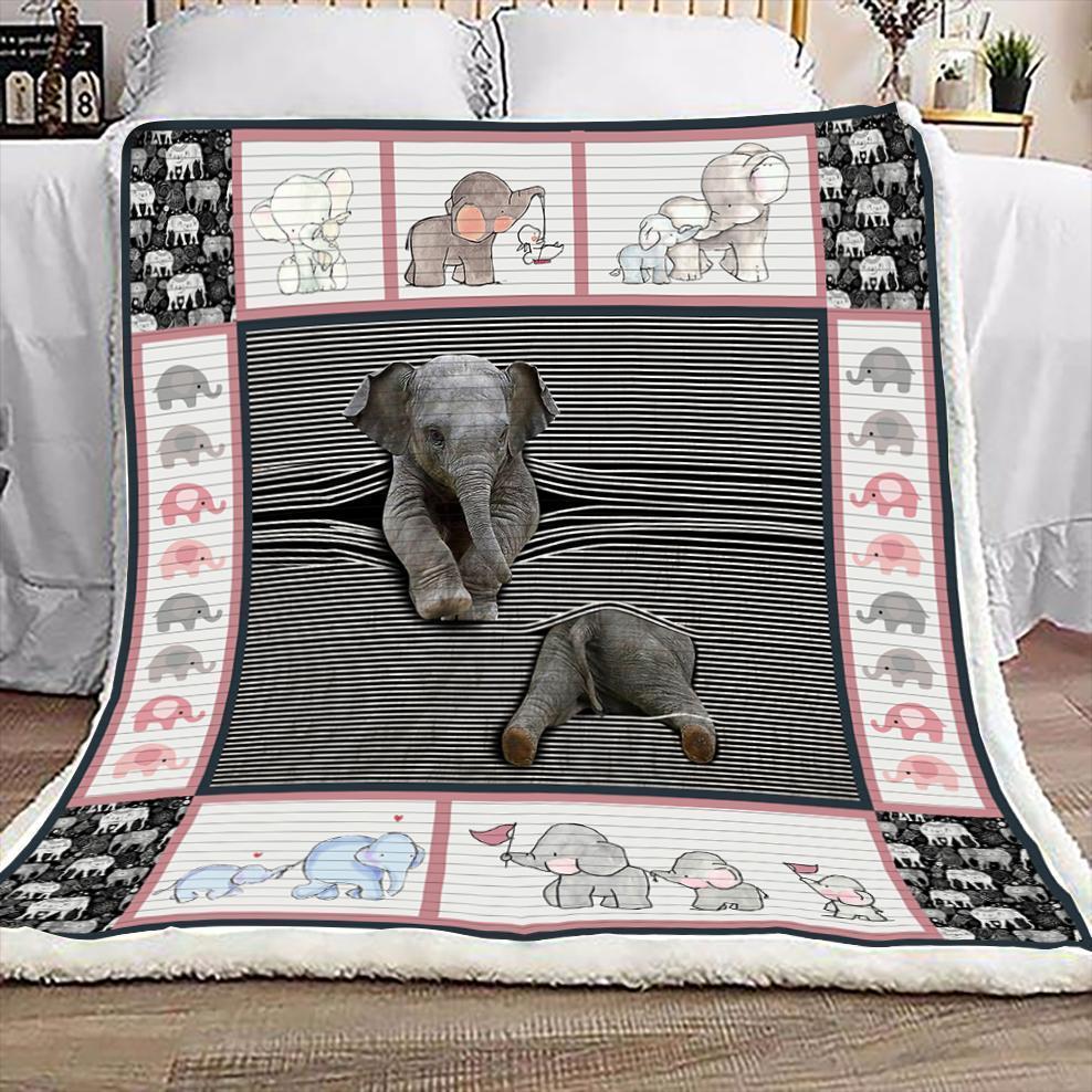 Fleece Elephant Blanket V2 Fleece Blanket